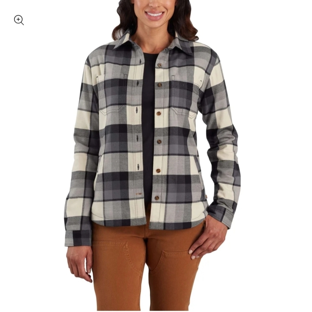 Carhartt Rugged Flex® Hamilton Plaid Fleece-Lined Shirt Shacket
